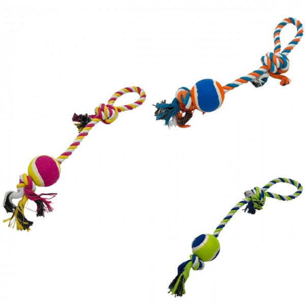 ΠΑΙΧΝΙΔΙ ΣΚΥΛΟΥ ΜΠΑΛΑ ΜΕ ΣΧΟΙΝΙ ΣΕ 3 ΧΡΩΜΑΤΑ 44CM